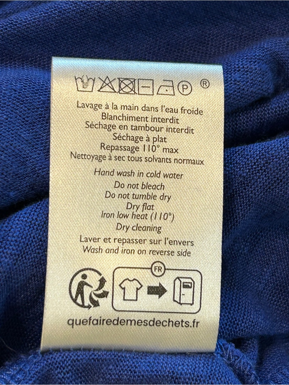 EUC Sézane Mina T shirt Bright Blue - Linen T, Reversible with Lace Trim 🇫🇷! - Picture 9 of 9